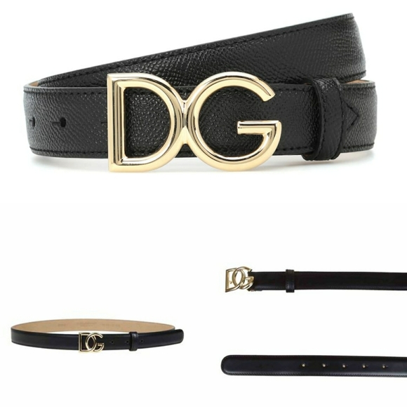 ⭐DOLCE & GABBANA DG BLACK LOGO BELT NEW 75CM⭐ - Picture 2 of 13